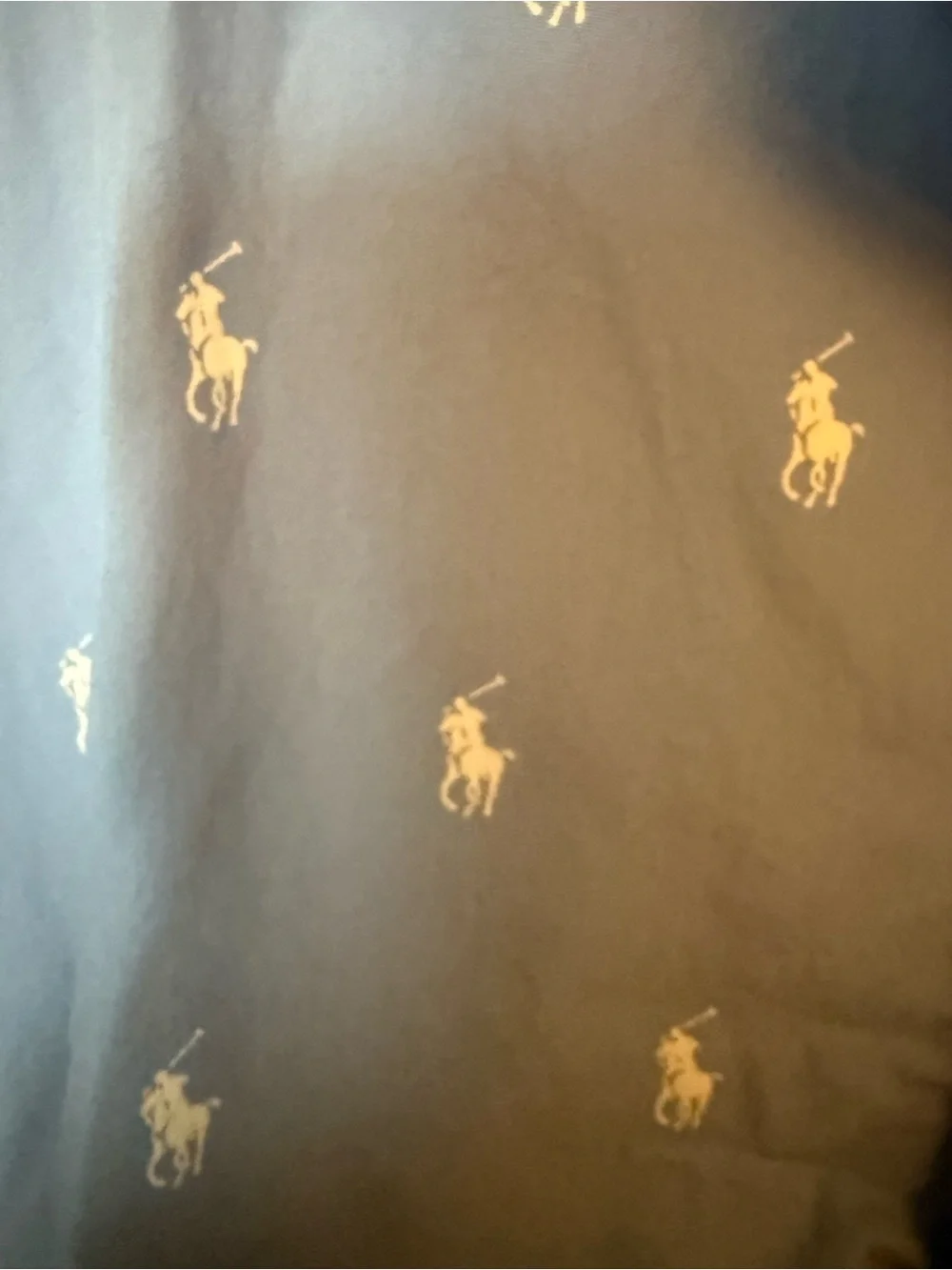 Polo Ralph Lauren Men's Blue Woven Cotton All-Over Pony Pajama Top - Size
